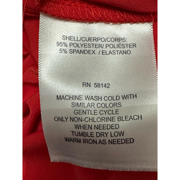 London Times Sheath Dress Stretchable Polyester Cowl Neck Side Twist Red 2 NWOT - Picture 9 of 9